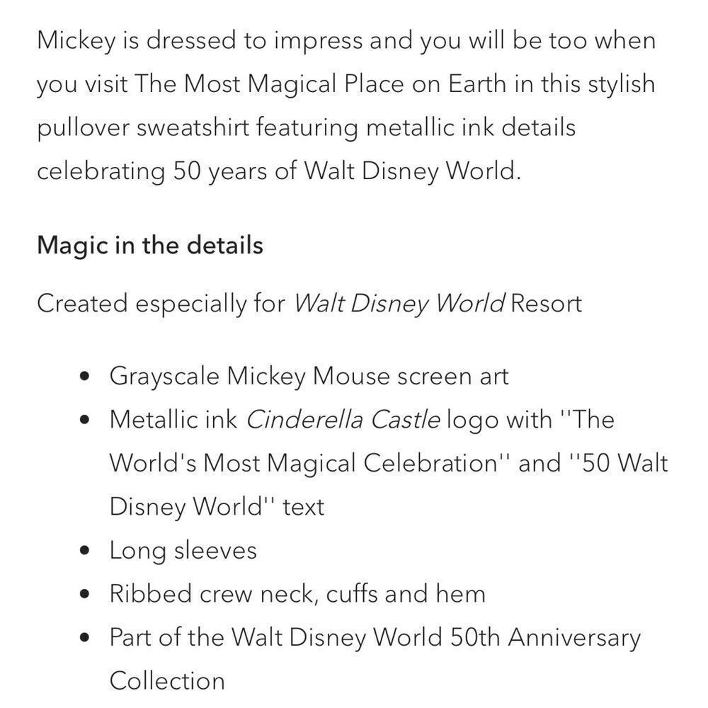 Walt Disney World 50th Anniversary Mickey Mouse Crewneck Sweatshirt - Picture 8 of 8